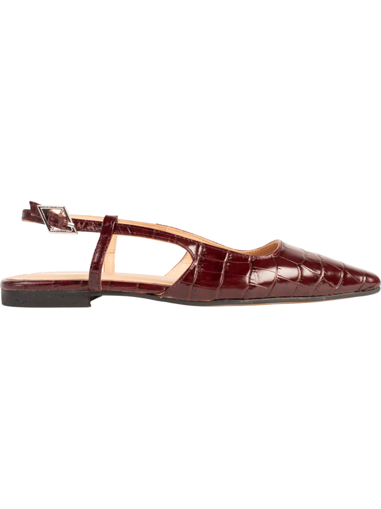 LARA - SLINGBACK - BURGUNDY CROCO