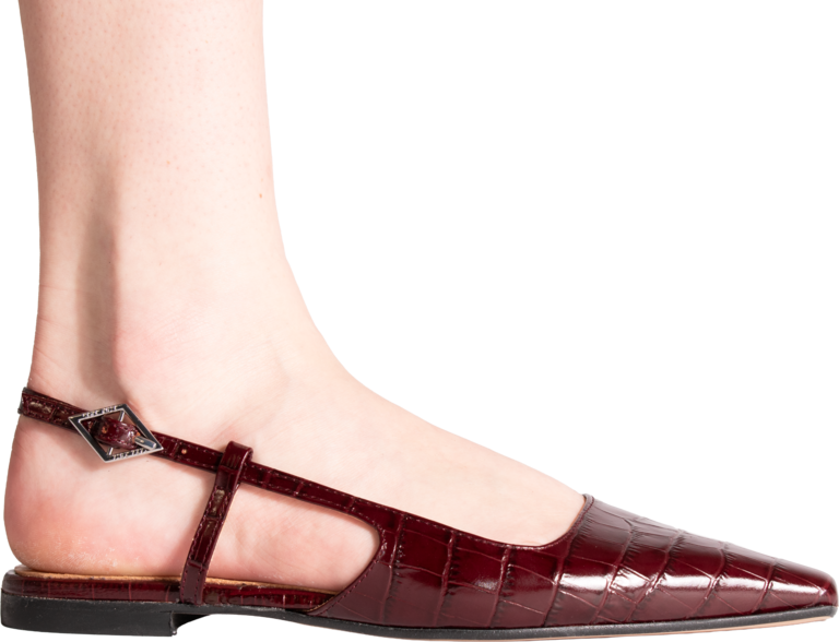 LARA - SLINGBACK - BORDEAUX CROCO