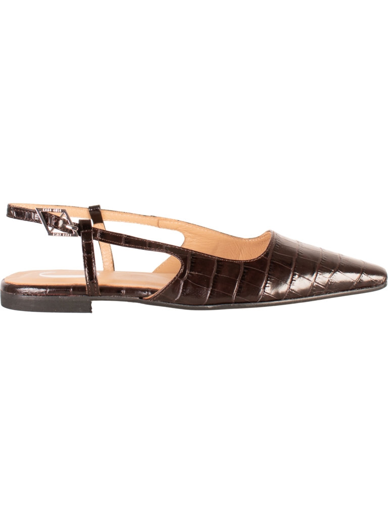 LARA - SLINGBACK - DONKERBRUIN CROCO