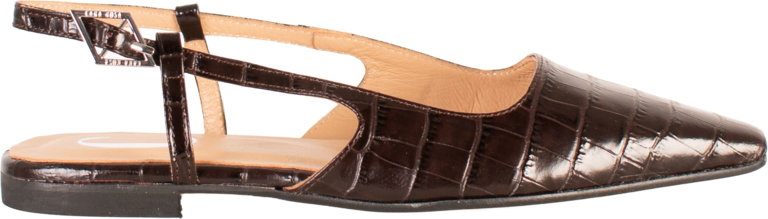 LARA - SLINGBACK - DARK BROWN CROCO