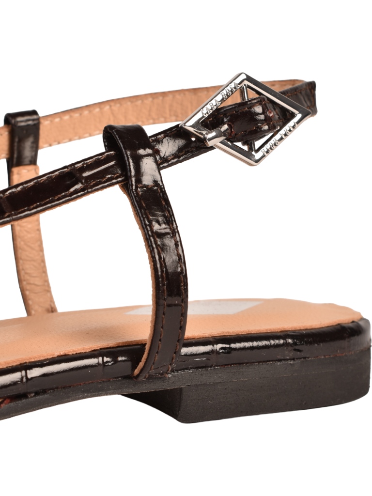 LARA - SLINGBACK - DARK BROWN CROCO