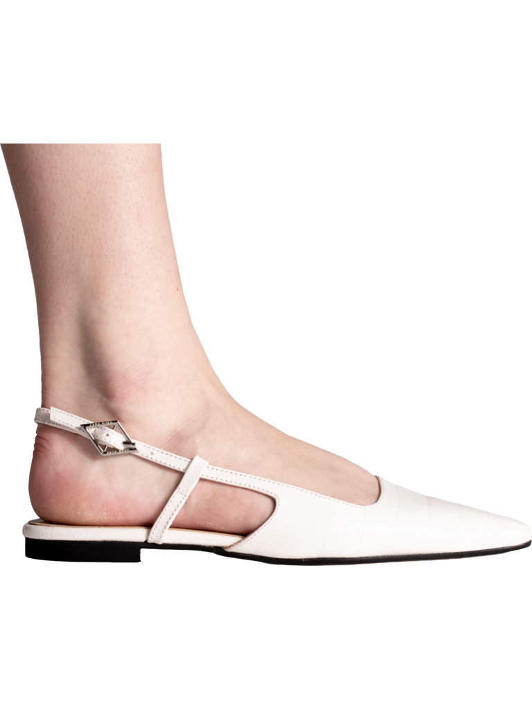 LARA - SLINGBACK - WIT CROCO