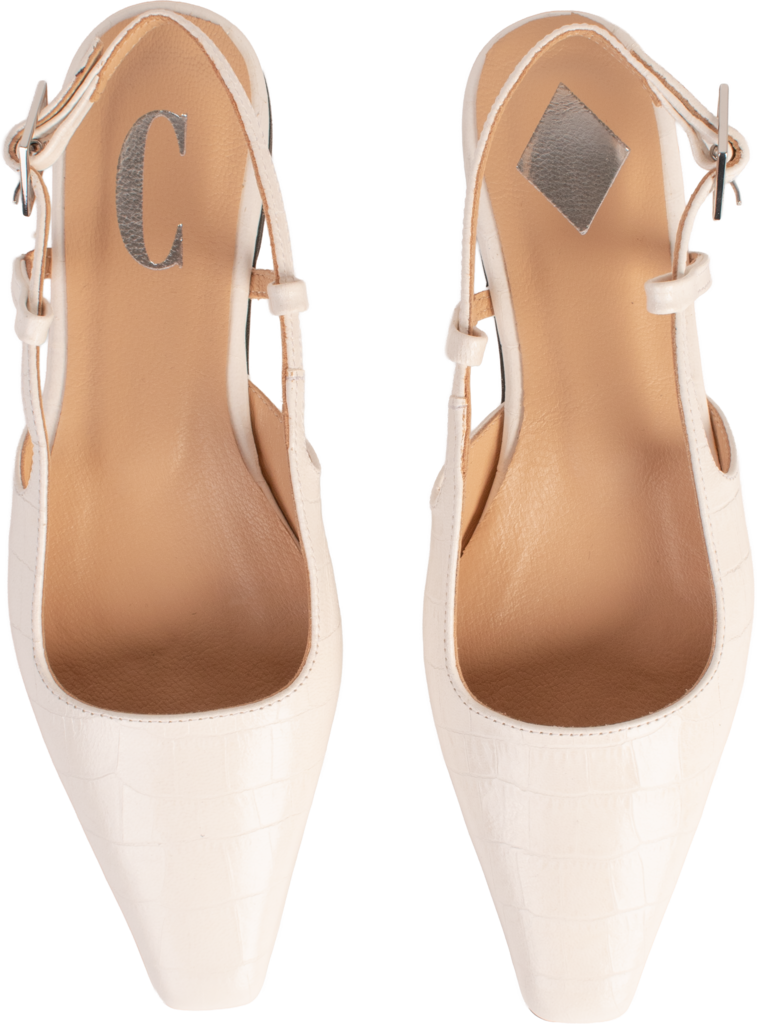 LARA - SLINGBACK - WIT CROCO