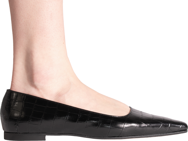 ALBA - FLAT - BLACK CROCO