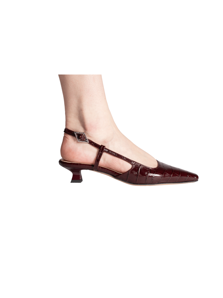 LAURA - SLINGBACK - BURGUNDY CROCO