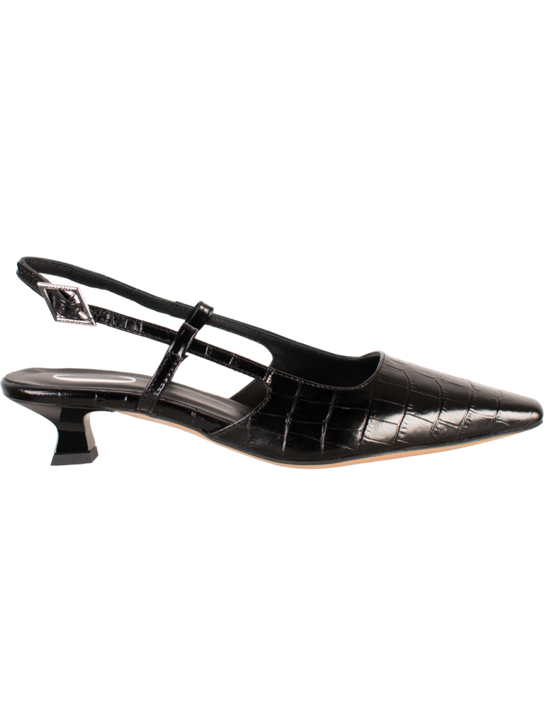LAURA - SLINGBACK - ZWART CROCO