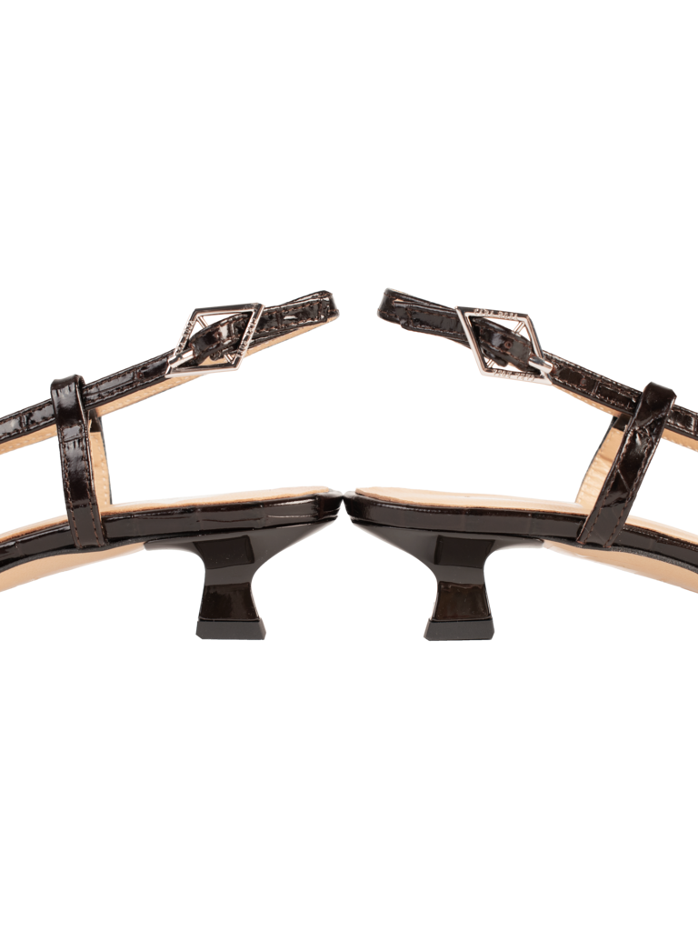 LAURA - SLINGBACK - DONKERBRUIN CROCO