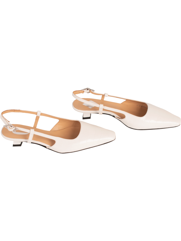LAURA - SLINGBACK KITTEN HEEL - OFFWHITE CROCO