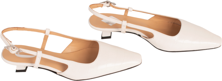 LAURA - SLINGBACK KITTEN HEEL - OFFWHITE CROCO