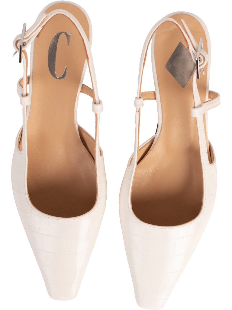 LAURA - SLINGBACK - WIT CROCO