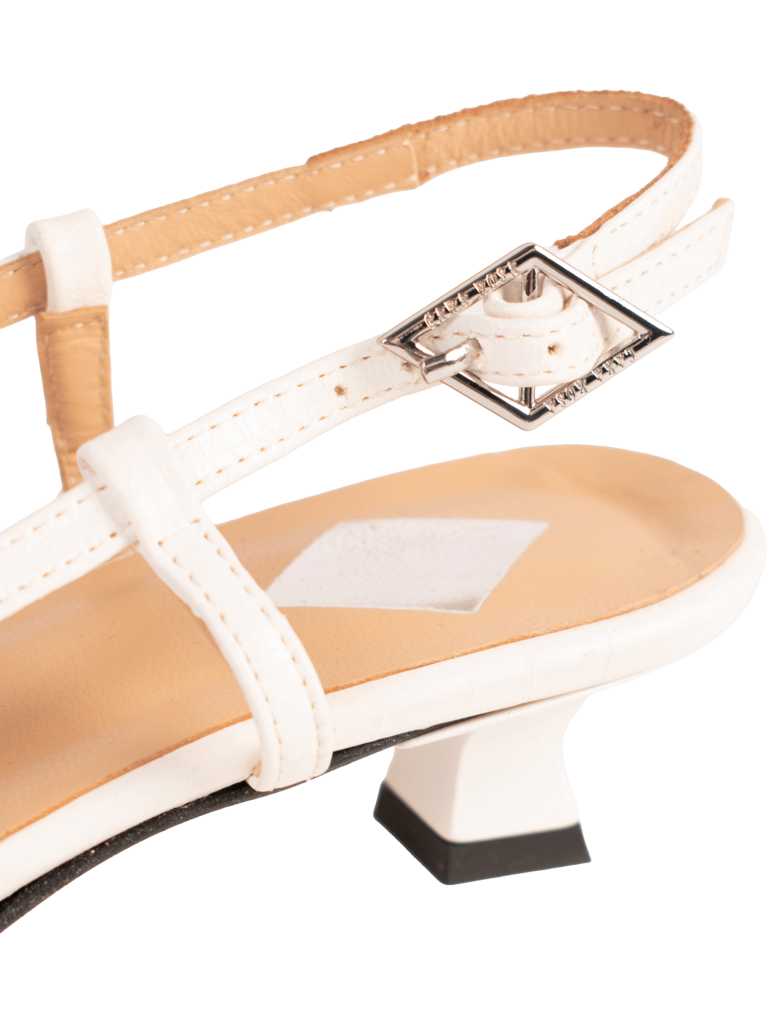 LAURA - SLINGBACK KITTEN HEEL - OFFWHITE CROCO