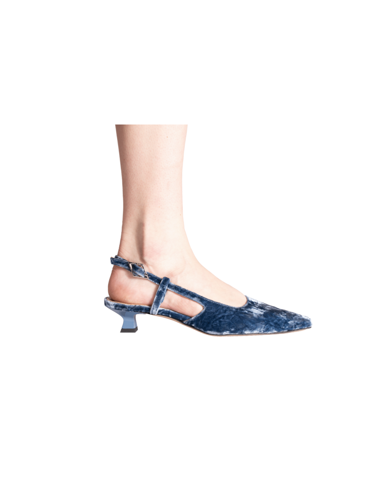 LAURA - SLINGBACK - JEANS FLUWEEL