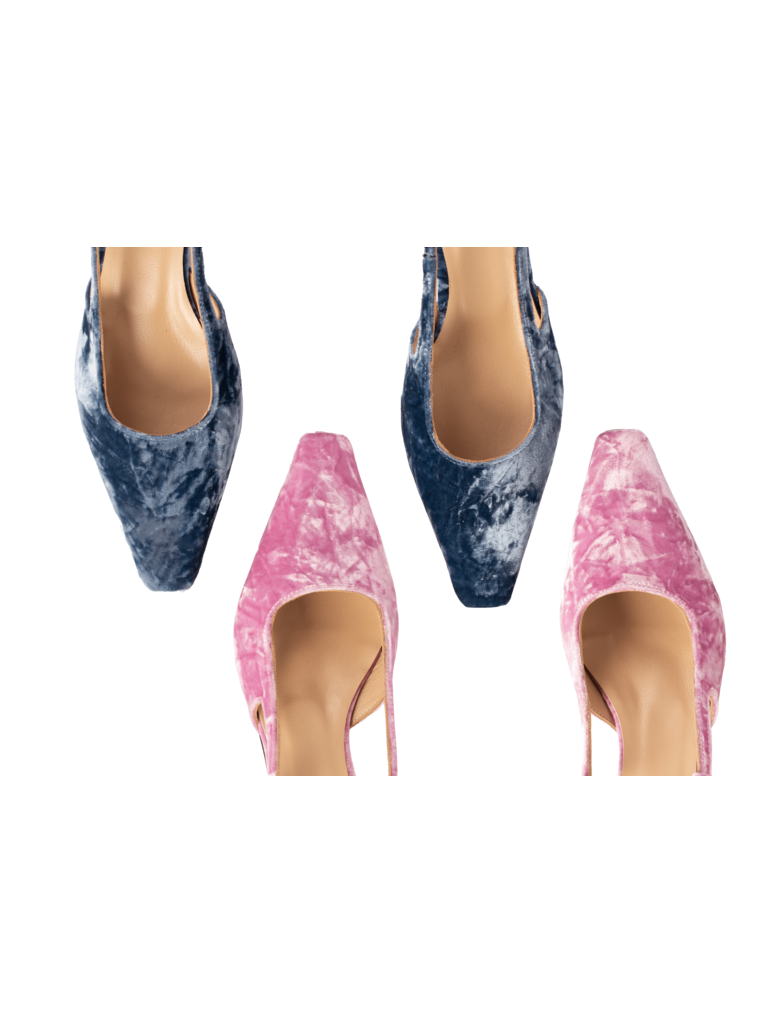 LAURA - SLINGBACK - JEANS FLUWEEL