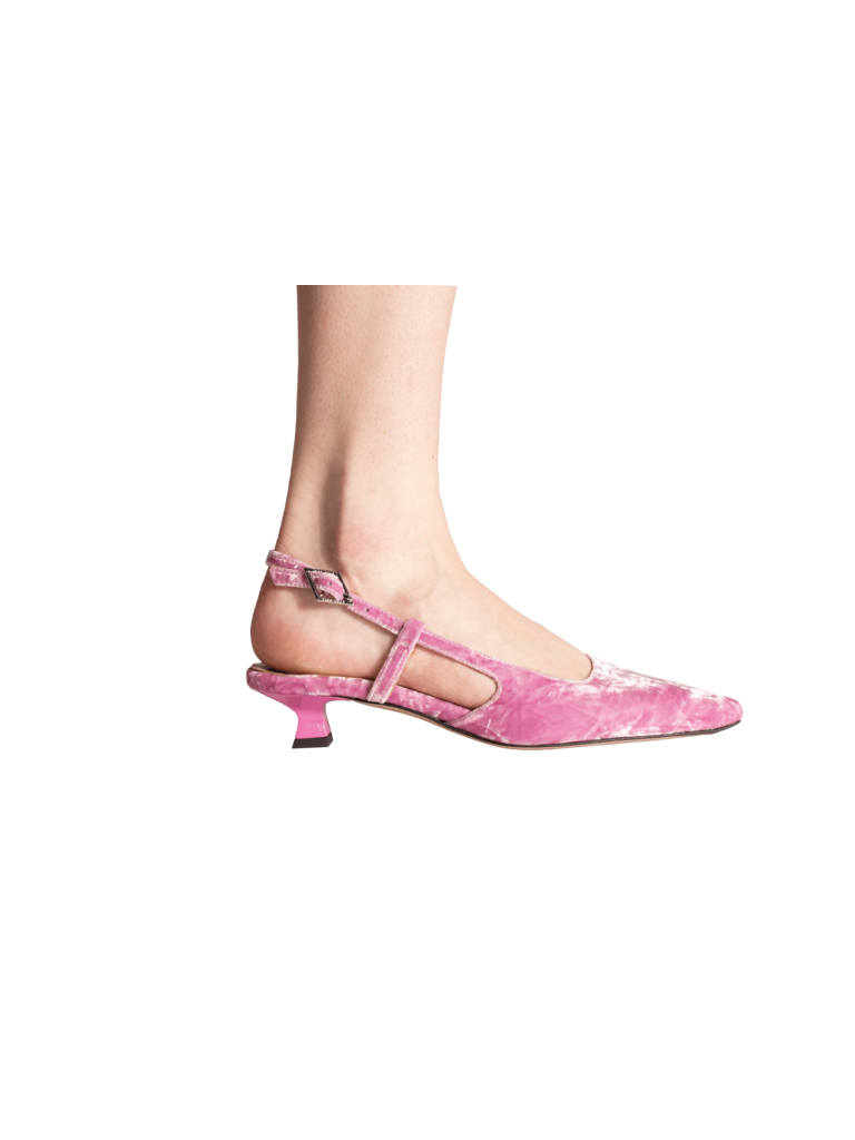 LAURA - SLINGBACK - PINK VELVET