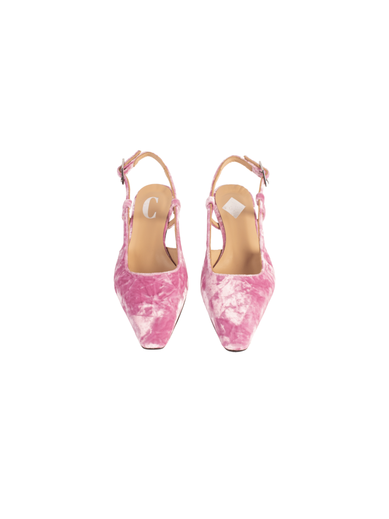 LAURA - SLINGBACK - ROZE FLUWEEL