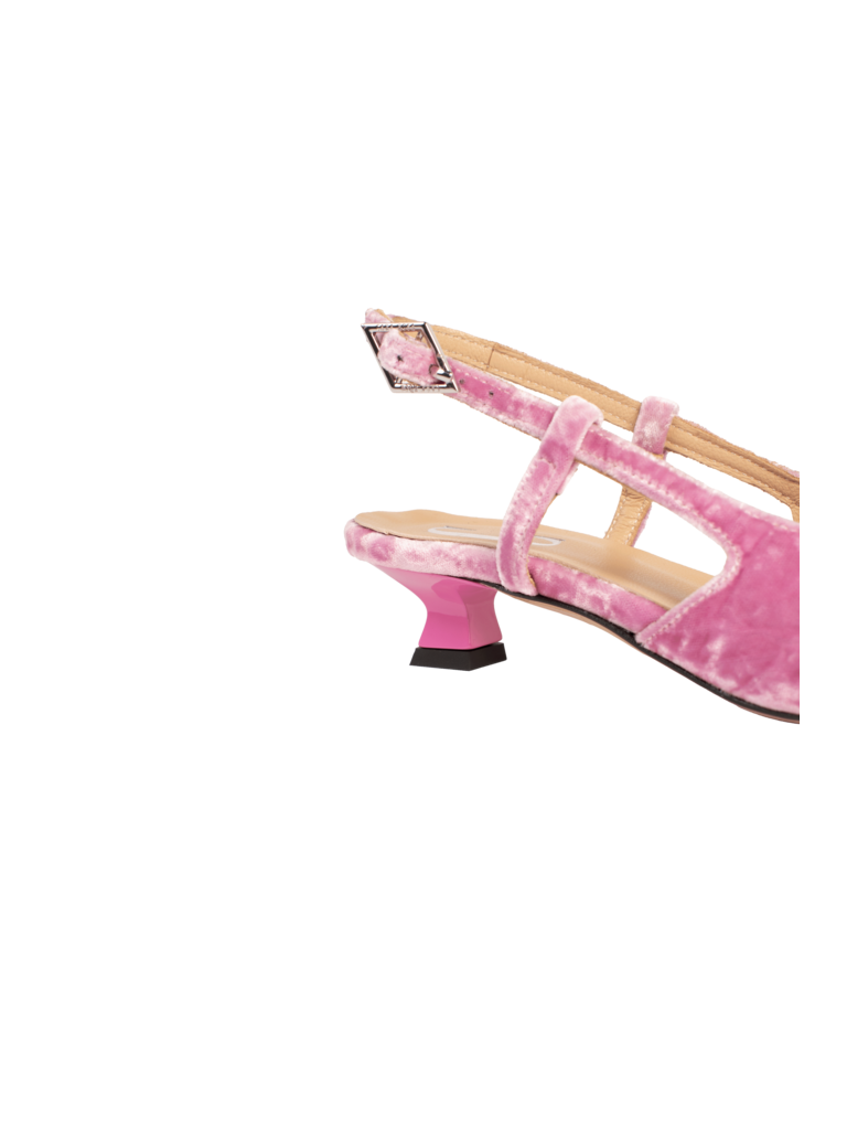 LAURA - SLINGBACK - ROZE FLUWEEL
