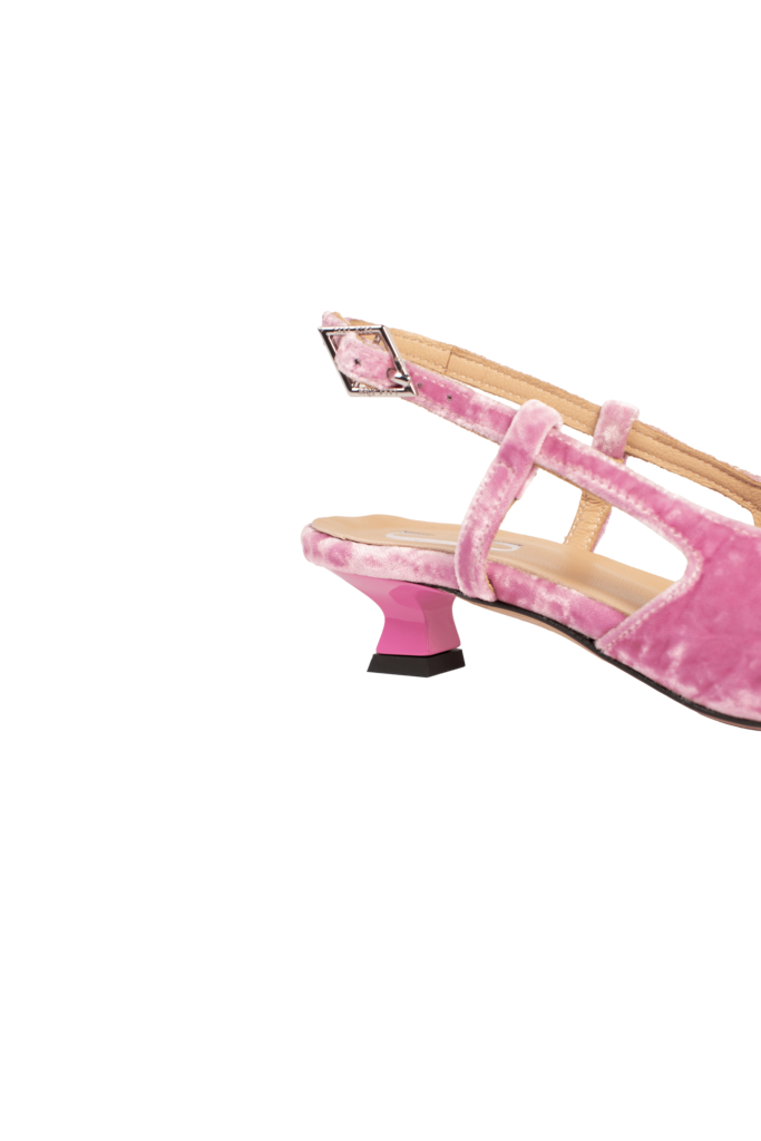 LAURA - SLINGBACK KITTEN HEEL - PINK VELVET