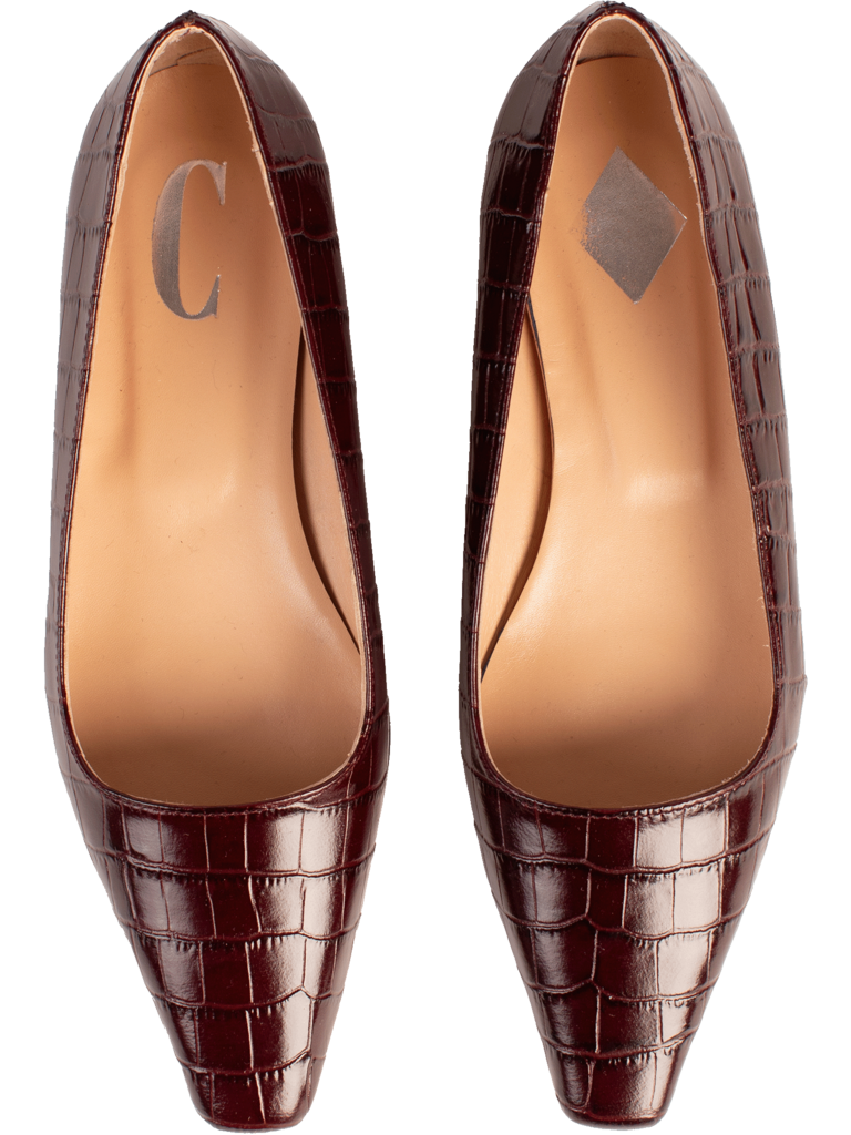 ALBA - FLAT - BURGUNDY CROCO