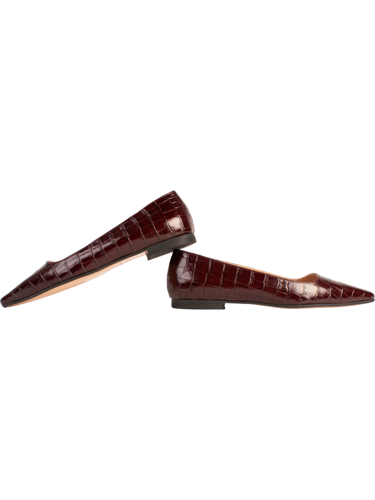 ALBA - FLAT - BURGUNDY CROCO