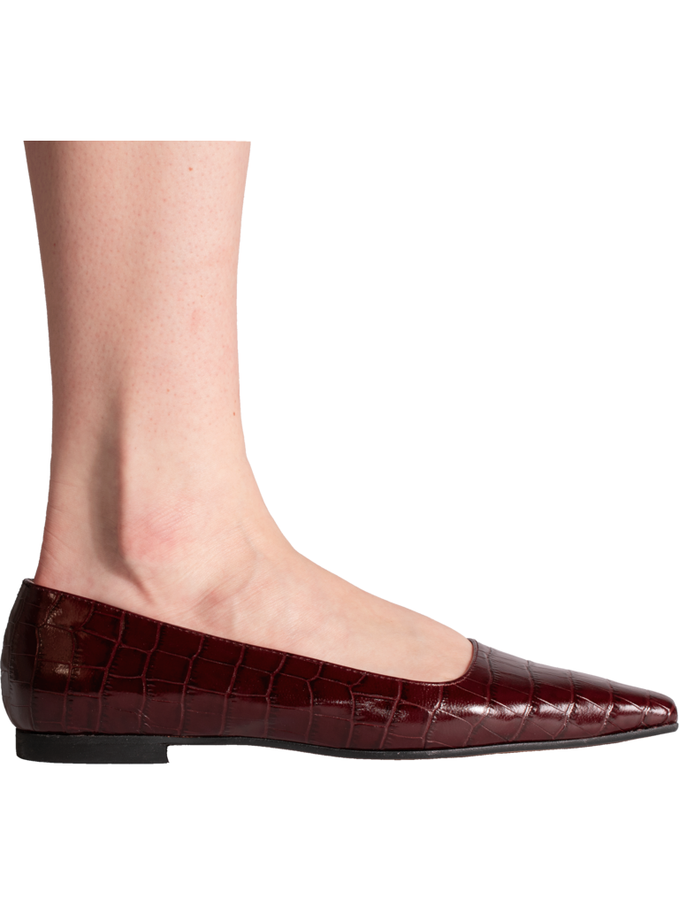 ALBA - FLAT - BURGUNDY CROCO