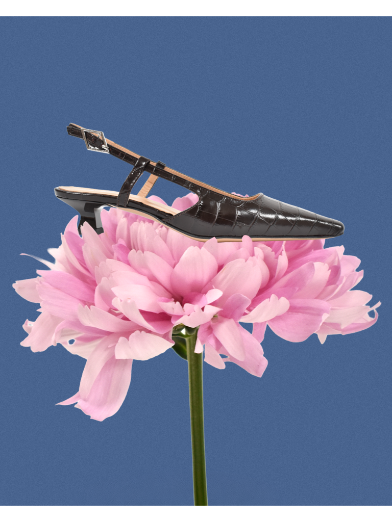 LAURA - SLINGBACK - DARK BROWN CROCO