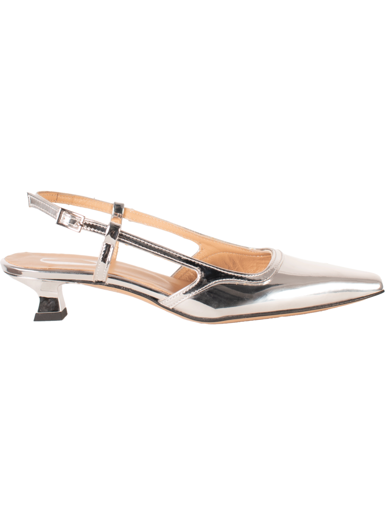 Cara Rosa KATLEEN - SLINGBACK KITTEN HEEL - MIRROR SILVER