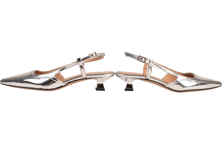 Cara Rosa KATLEEN - SLINGBACK KITTEN HEEL - MIRROR SILVER