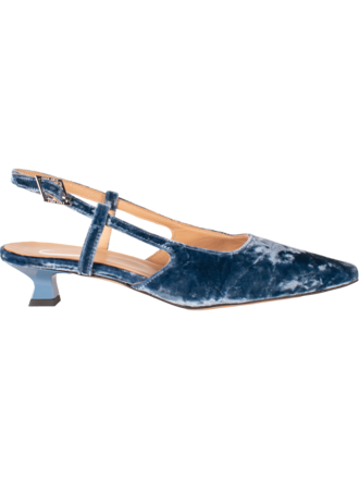 LAURA - SLINGBACK KITTEN HEEL - JEANS VELVET