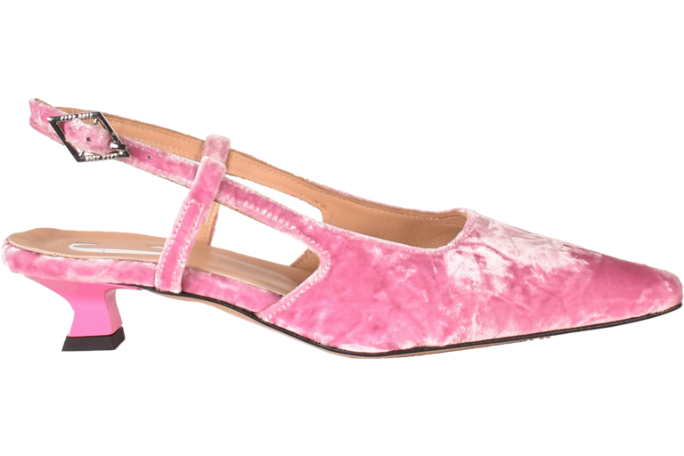 LAURA - SLINGBACK KITTEN HEEL - PINK VELVET