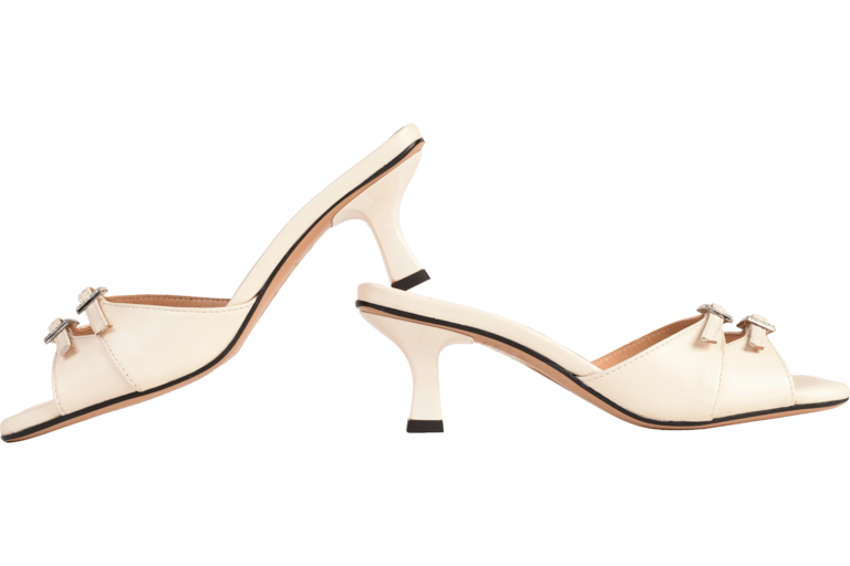 Cara Rosa ROSEANNA - KITTEN HEEL SANDAL - OFFWHITE