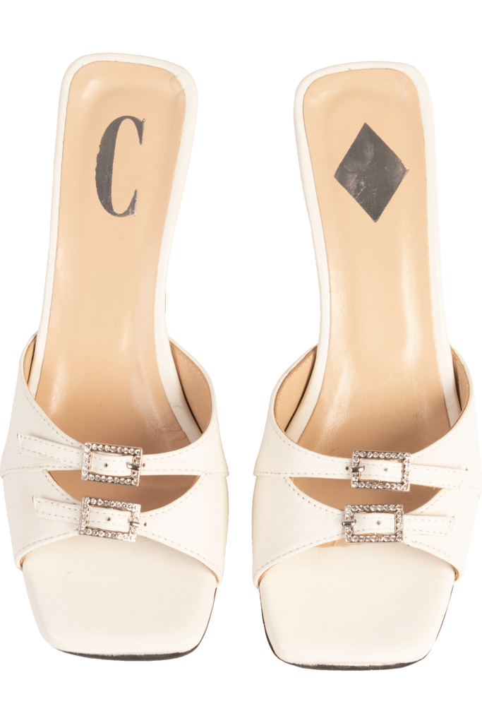 Cara Rosa ROSEANNA - KITTEN HEEL SANDAAL - WIT