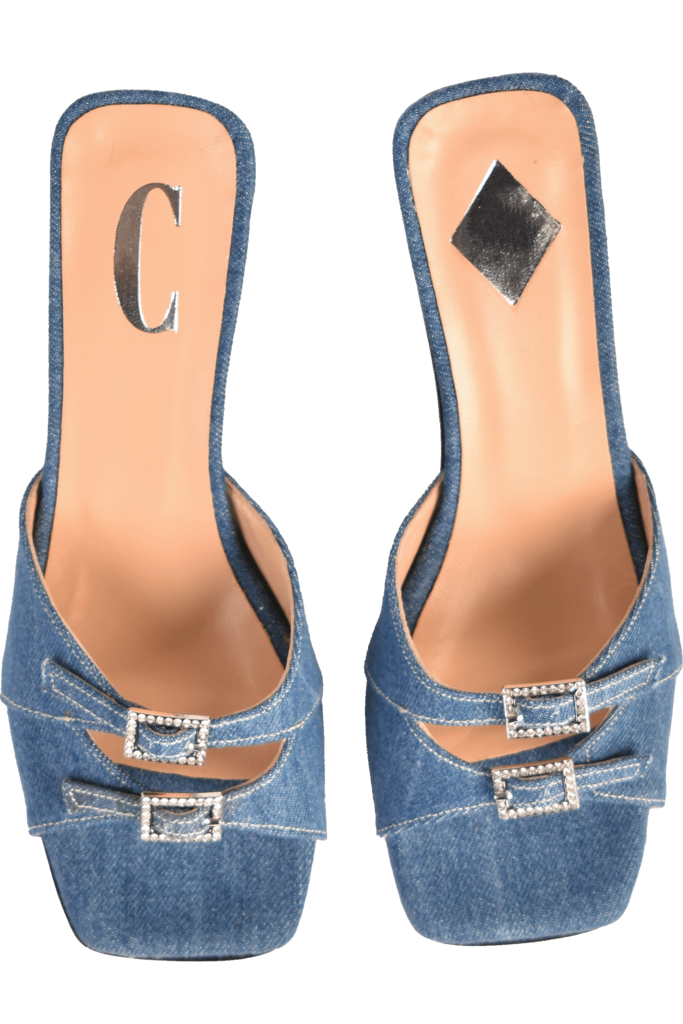 Cara Rosa ROSEANNA - KITTEN HEEL SANDAL - DENIM