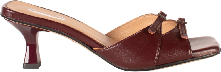 Cara Rosa GIULIA - KITTEN HEEL SANDAL - BURGUNDY