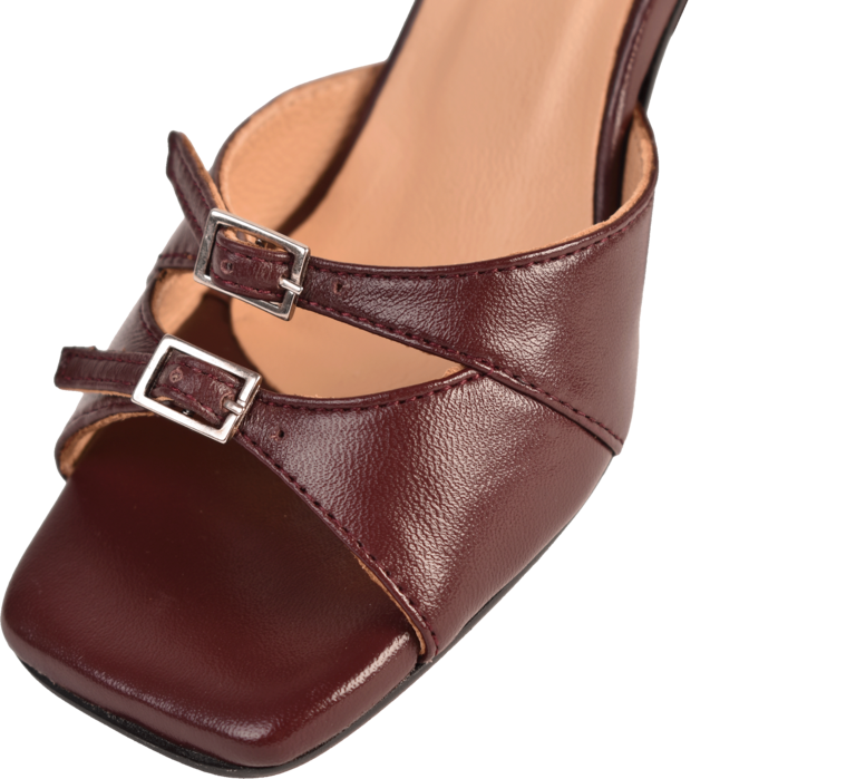 Cara Rosa GIULIA - KITTEN HEEL SANDAL - BURGUNDY