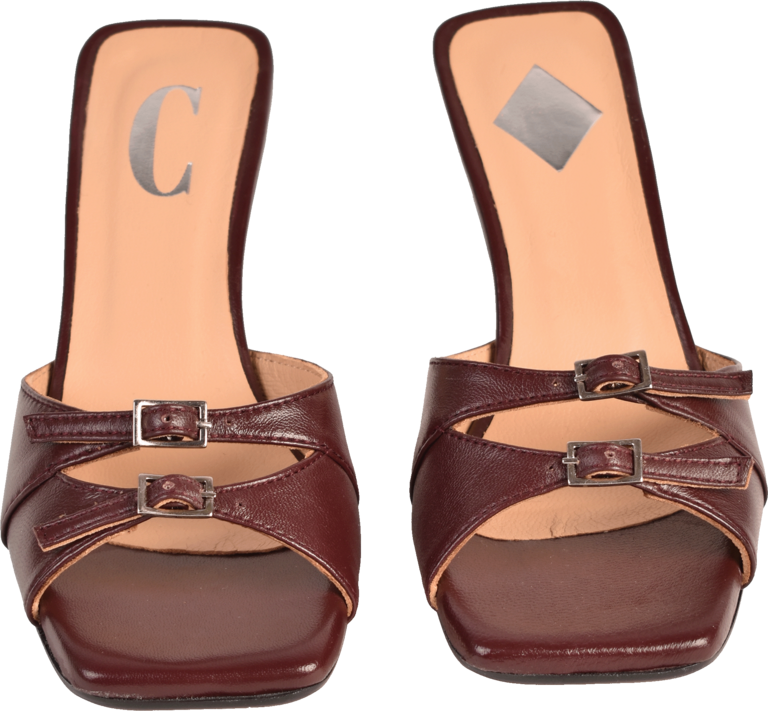 Cara Rosa GIULIA - KITTEN HEEL SANDAL - BURGUNDY