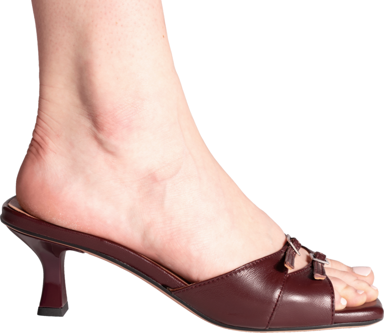 Cara Rosa GIULIA - KITTEN HEEL SANDAL - BURGUNDY
