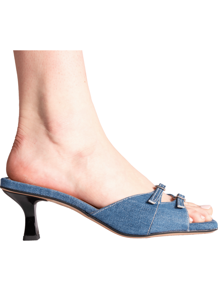 Cara Rosa GIULIA - KITTEN HEEL SANDAL - DENIM