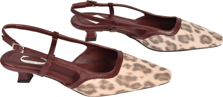 Cara Rosa KATLEEN - SLINGBACK KITTEN HEEL - LEOPARD PRINT