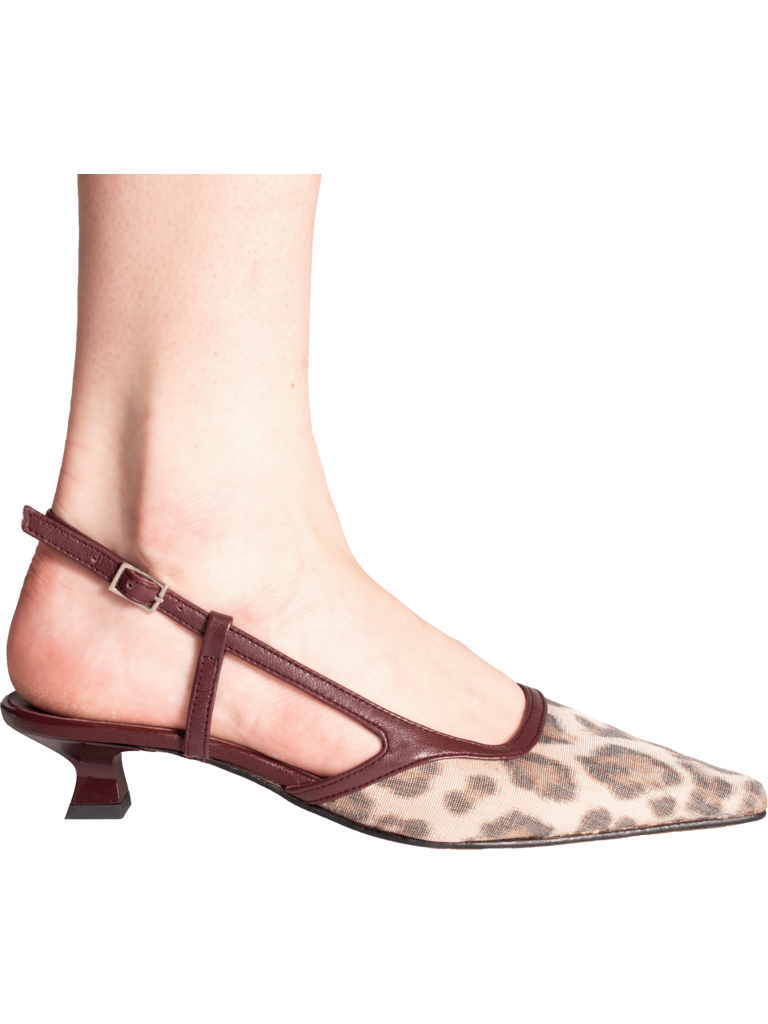 Cara Rosa KATLEEN - SLINGBACK KITTEN HEEL - LUIPAARDPRINT