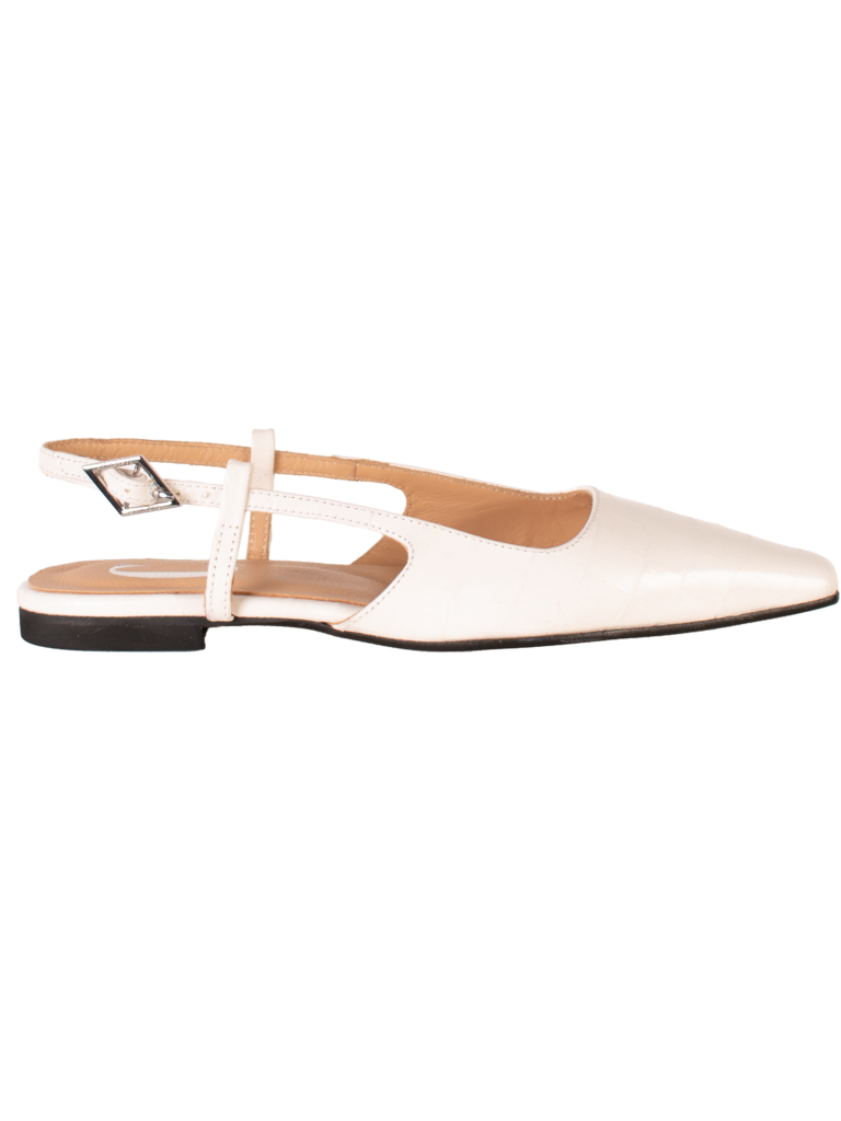 LARA - SLINGBACK - WIT CROCO