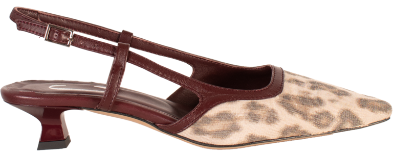 Cara Rosa KATLEEN - SLINGBACK KITTEN HEEL - LEOPARD PRINT
