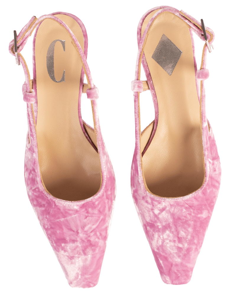 LAURA - SLINGBACK - ROZE FLUWEEL