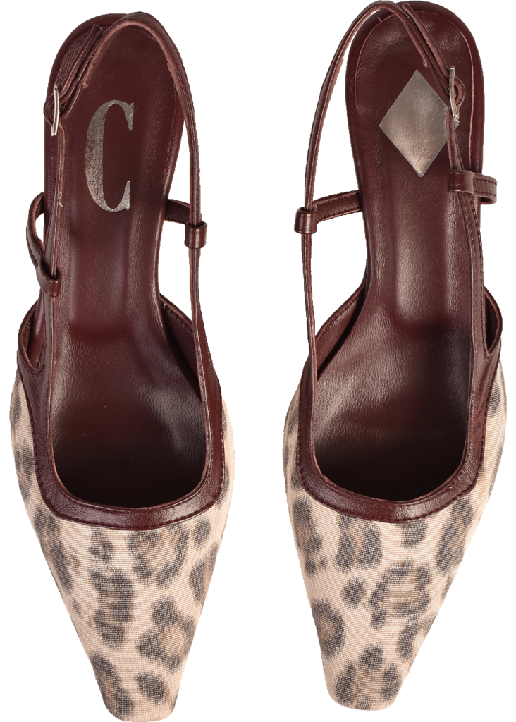 Cara Rosa THEY'RE BAAACK: KATLEEN - SLINGBACK KITTEN HEEL - LUIPAARDPRINT