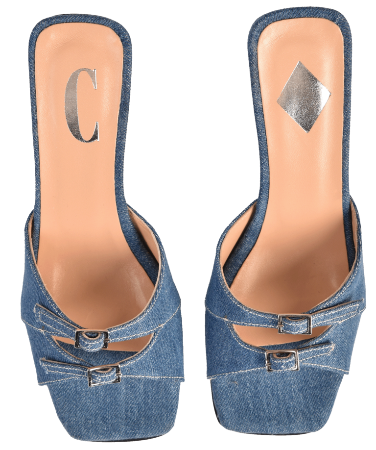 Cara Rosa GIULIA - KITTEN HEEL SANDAAL - DENIM