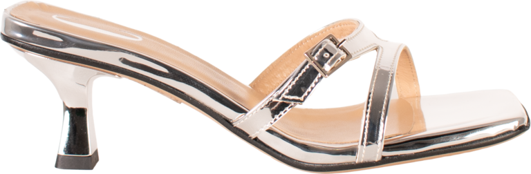 Cara Rosa AUGUSTA - KITTEN HEEL SANDAAL - SPIEGELZILVER