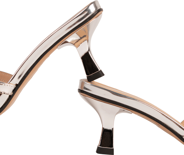 Cara Rosa AUGUSTA - KITTEN HEEL SANDAL - MIRROR SILVER