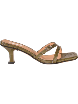 Cara Rosa AUGUSTA - KITTEN HEEL SANDAL - KHAKI