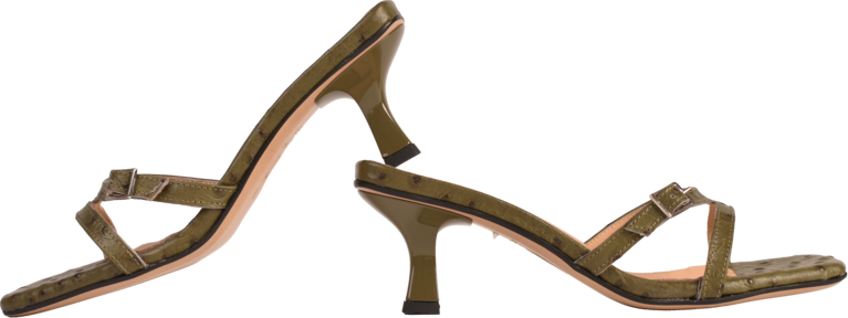 Cara Rosa AUGUSTA - KITTEN HEEL SANDAL - KHAKI