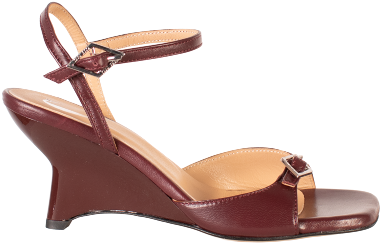Cara Rosa ROSA - WEDGE HEEL SANDAL - BURGUNDY