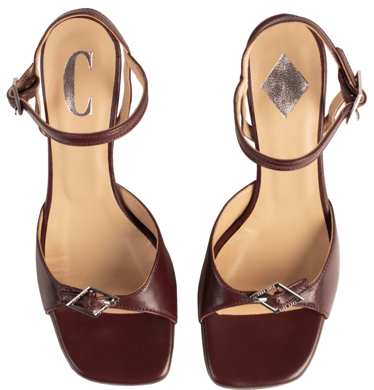 Cara Rosa ROSA - WEDGE HEEL SANDAL - BURGUNDY